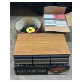 Music Records, Cassette Tapes, Audio Cabinet.
