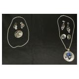 2 Sterling Silver Necklace & Earring Sets.