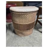 Woven Rattan Hamper.