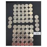 57 Eisenhower Ike Dollar Coins.