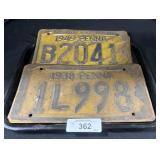 Vintage Pennsylvania License Plates.