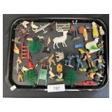 Celluloid, Ceramic, Steel Toy Figures, Cowboys.