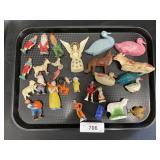 Celluloid, Ceramic, Metal Toy Figures, Snow White.