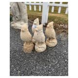 (4) Concrete BlueJay Statues.
