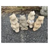 (4) Concrete Frog Statues.