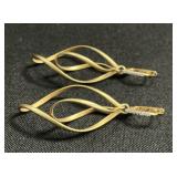 14KT Gold Diamond Accent Earrings.