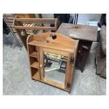 Rustic Pine Side Table, Cutout Heart Quilt Rack &