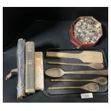 Buttons, Wooden Spoons, Books, Sheet Music.