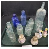 Vintage Glass Bottles, S&P Shakers.
