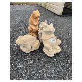 (4) Concrete Frog Garden Statues.