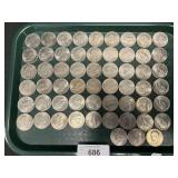 57 1976 Eisenhower Half Dollars.