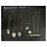 Sterling Silver W/Mexican Purple Opals, Sterling