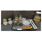 Glasses, Vases, Frontier Forge Knife.