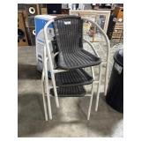 (3) Woven Patio Chairs.