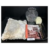 Crochet Doilies, Cornwall Pa Book, Vase.