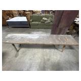 Large Rustic Wooden Bench.