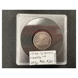90% Silver 1875-S Seated Liberty Dime.