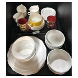 Pfaltzgraff  Dinnerware Set, Anchor Hocking Bowl.