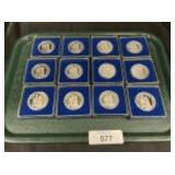 12 1 OZ .999 Fine Silver Hershey Rounds.