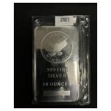 10 OZ .999 Fine Silver Sunshine Mint Bar.