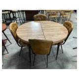 Dining Table Set W/ 4 Vinyl Chairs.