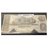 1863 Confederate 20 Dollar Bill.