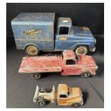 3 Tonka & Hubley Pressed Steel Trucks.