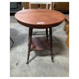 Victorian Style Parlor Table W/ Glass Feet.
