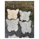 (4) Concrete Butterfly Stepping Stones.
