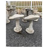 (2) Concrete Mushroom Statues.