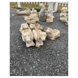 (6) Concrete Dachshund Statues.