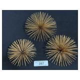 3 - Metal Starburst Wall Hangings.