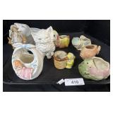 Assortment Of Ceramic Planters.