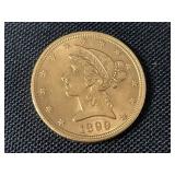 90% Gold 1899 $5 Liberty Head.