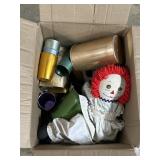 Metal Pitchers & Cups, Raggedy Ann Doll.