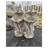 (2) Concrete Frog Statues.