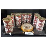 Plastic Coca-Cola Cups, Deer Coaster.