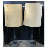 Large Pair Of Ornate Table Lamps.