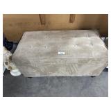 Tan Tufted Storage Bench.