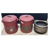 Hammered Brass & Tin Eagle Canisters.