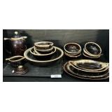 Pfaltzgraff Drip Glaze Stoneware, Bowls, Platters.