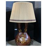 Large Hand Painted Pottery Base Table Lamp.