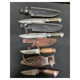 Pioneer & Bobcat Rour Knives W/ Holders.