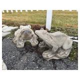 (2) Concrete Frog Statues.