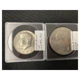 1974 Kennedy Half Dollar & 1976-D Eisenhower.