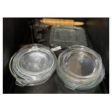 Clear Pyrex Bowls & Lids, Universal Food Chopper.