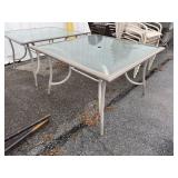 Glass Top Aluminum Patio Table.