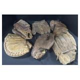 6 Vintage Baseball Gloves.