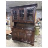 Vtg Dark Pine Country Cupboard.