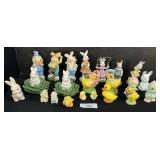 Collectible Bunny, Chicken & Duck Figurines.